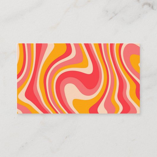 Bewerkbaar Retro Groovy Hippie Modern Vrijgezellen Informatiekaartje (Achterkant)