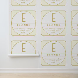 Bewerkbaar Retromodern Design Sjabloon Goud & Wit Behang