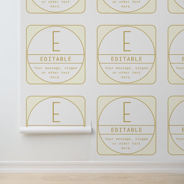 Bewerkbaar Retromodern Design Sjabloon Goud & Wit Behang (Applicatie)