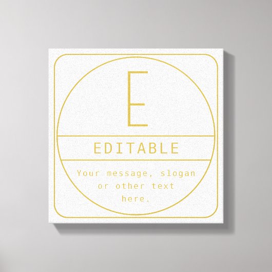 Bewerkbaar Retromodern Design Sjabloon Goud & Wit Canvas Afdruk (Voorkant)