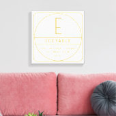 Bewerkbaar Retromodern Design Sjabloon Goud & Wit Canvas Afdruk (Insitu (Woonkamer))