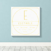 Bewerkbaar Retromodern Design Sjabloon Goud & Wit Canvas Afdruk (Insitu (Houten vloer))