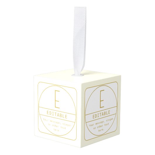 Bewerkbaar Retromodern Design Sjabloon Goud & Wit Decoratie (Voorkant hoekig)