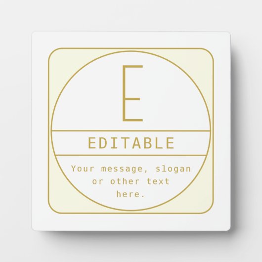 Bewerkbaar Retromodern Design Sjabloon Goud & Wit Fotoplaat (Voorkant)