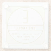 Bewerkbaar Retromodern Design Sjabloon Goud & Wit Glazen Onderzetter (Achterkant)