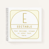 Bewerkbaar Retromodern Design Sjabloon Goud & Wit Notitieboek (Voorkant)