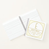 Bewerkbaar Retromodern Design Sjabloon Goud & Wit Notitieboek (Binnen)