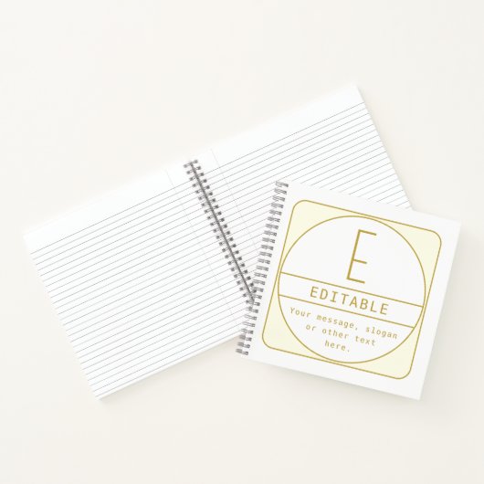 Bewerkbaar Retromodern Design Sjabloon Goud & Wit Notitieboek (Binnen)