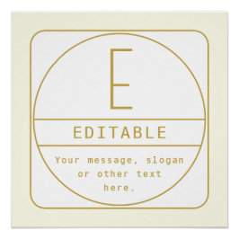 Bewerkbaar Retromodern Design Sjabloon Goud & Wit Perfect Poster