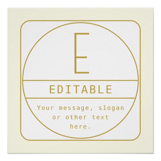 Bewerkbaar Retromodern Design Sjabloon Goud & Wit Perfect Poster (Voorkant)