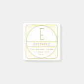 Bewerkbaar Retromodern Design Sjabloon Goud & Wit Post-it® Notes (Voorkant)