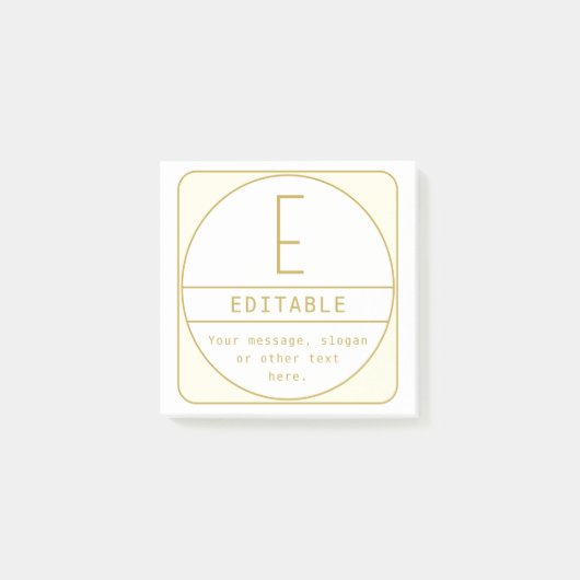 Bewerkbaar Retromodern Design Sjabloon Goud & Wit Post-it® Notes (Voorkant)