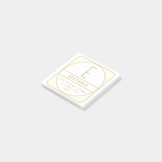 Bewerkbaar Retromodern Design Sjabloon Goud & Wit Post-it® Notes (Schuin)