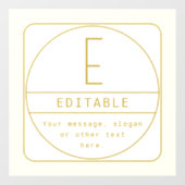 Bewerkbaar Retromodern Design Sjabloon Goud & Wit Raamsticker (Vel)