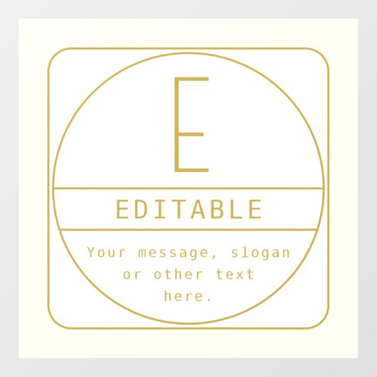 Bewerkbaar Retromodern Design Sjabloon Goud & Wit Raamsticker (Vel)