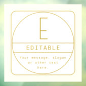 Bewerkbaar Retromodern Design Sjabloon Goud & Wit Raamsticker (Vel 3)