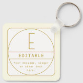 Bewerkbaar Retromodern Design Sjabloon Goud & Wit Sleutelhanger (Achterkant)