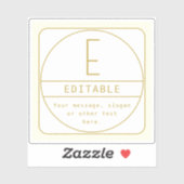 Bewerkbaar Retromodern Design Sjabloon Goud & Wit Sticker (Vel)