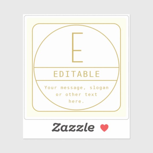 Bewerkbaar Retromodern Design Sjabloon Goud & Wit Sticker (Vel)