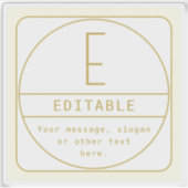 Bewerkbaar Retromodern Design Sjabloon Goud & Wit Sticker (Voorkant)