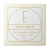 Bewerkbaar Retromodern Design Sjabloon Goud & Wit Tegeltje (Voorkant)