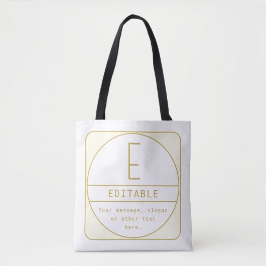 Bewerkbaar Retromodern Design Sjabloon Goud & Wit Tote Bag (Voorkant)