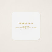 Bewerkbaar Retromodern Design Sjabloon Goud & Wit Vierkante Visitekaartjes (Achterkant)