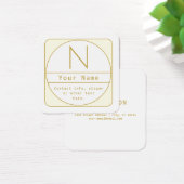 Bewerkbaar Retromodern Design Sjabloon Goud & Wit Vierkante Visitekaartjes (Bureau)