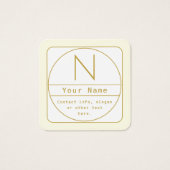 Bewerkbaar Retromodern Design Sjabloon Goud & Wit Vierkante Visitekaartjes (Voorkant)