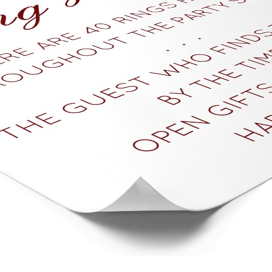 Bewerkbaar Ring Hunt Bruidsborrel Spel Poster (Hoek)