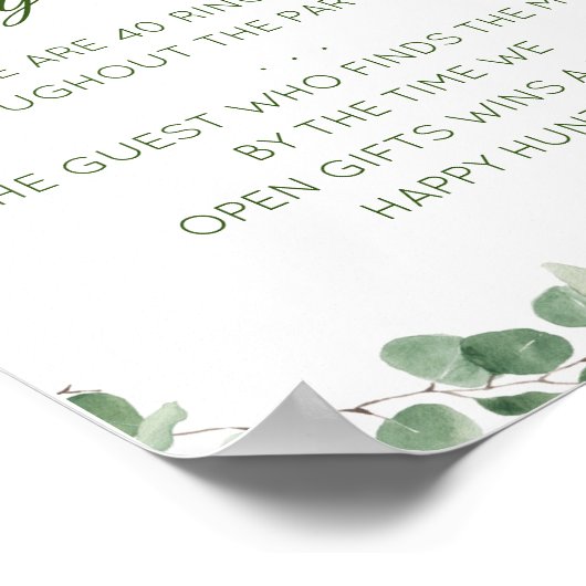 Bewerkbaar Ring Hunt Bruidsfeest Spel Poster (Hoek)