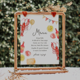 Bewerkbaar Rivierkreeft Menu Bord