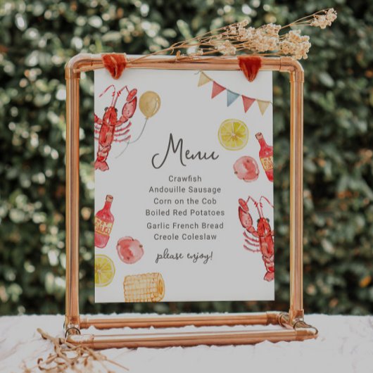 Bewerkbaar Rivierkreeft Menu Bord