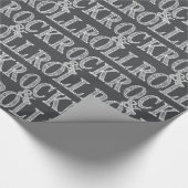 Bewerkbaar Rock & Roll leer Cadeaupapier (Hoek)