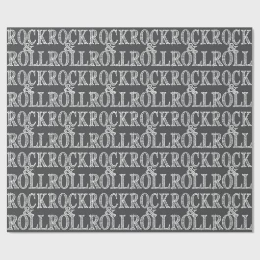 Bewerkbaar Rock & Roll leer Cadeaupapier (Vlak)