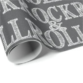 Bewerkbaar Rock & Roll leer Cadeaupapier (Rol Hoek)