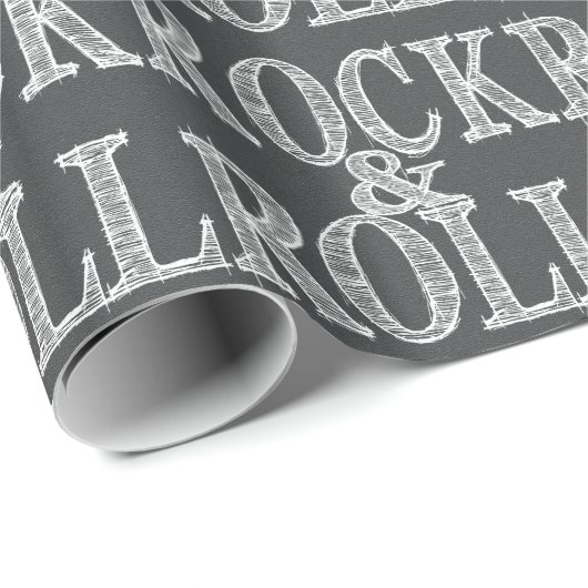 Bewerkbaar Rock & Roll leer Cadeaupapier (Rol Hoek)