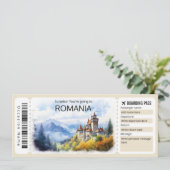 Bewerkbaar Roemenië Vliegticket, Roemenië Trip Kaart (Staand voorkant)