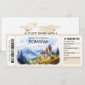 Bewerkbaar Roemenië Vliegticket, Roemenië Trip Kaart (Voorkant / Achterkant)