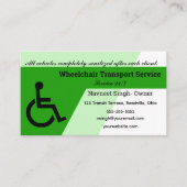 Bewerkbaar rolstoelvervoer visitekaartje (Voorkant)