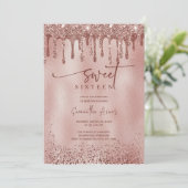 Bewerkbaar Roos Gold Sweet 16 Sjabloon Kaart (Staand voorkant)