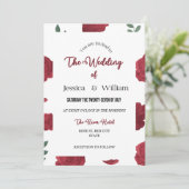 Bewerkbaar Roos Uitnodiging bruiloft ontwerp Sjabl (Staand voorkant)