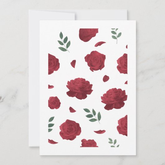 Bewerkbaar Roos Uitnodiging bruiloft ontwerp Sjabl (Achterkant)