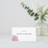 Bewerkbaar Roze Bloemen Visitekaartje (Staand voorkant)