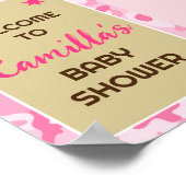 Bewerkbaar Roze Camo Party Welkomstbord Poster (Hoek)