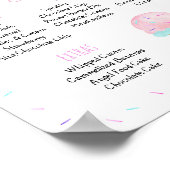 Bewerkbaar Roze Ice Cream Zondag Verjaardagsteken Poster (Hoek)