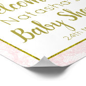 Bewerkbaar Roze Zwaan Feest Welkom Bord Poster (Hoek)