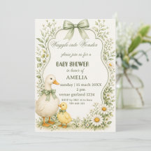 Bewerkbaar saliegroen bloemmotief vintage eend the