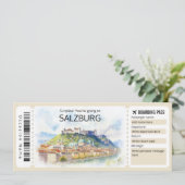 Bewerkbaar Salzburg Vliegticket, Oostenrijk Trip Kaart (Staand voorkant)