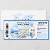 Bewerkbaar Santorini Vliegticket, Griekenland Trip Kaart (Voorkant / Achterkant)